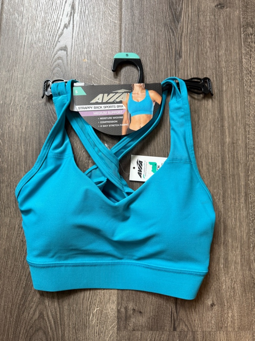 ⭐️Avia Teal Strappy-Back Medium Support Sports Bra